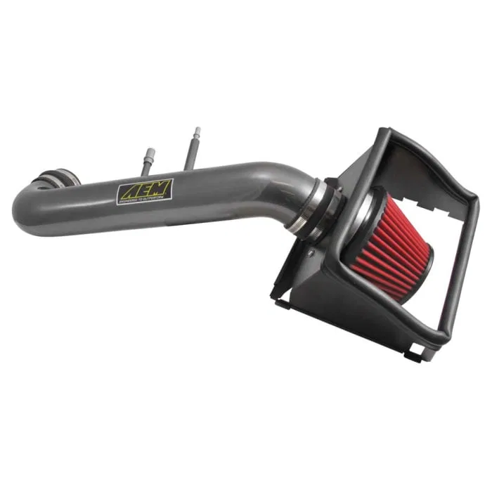 21-8129DC – AEM INDUCT Cold Air Intake, Gunmetal Gray Aluminum Tube Red Dryflow Filter With Heat Shield